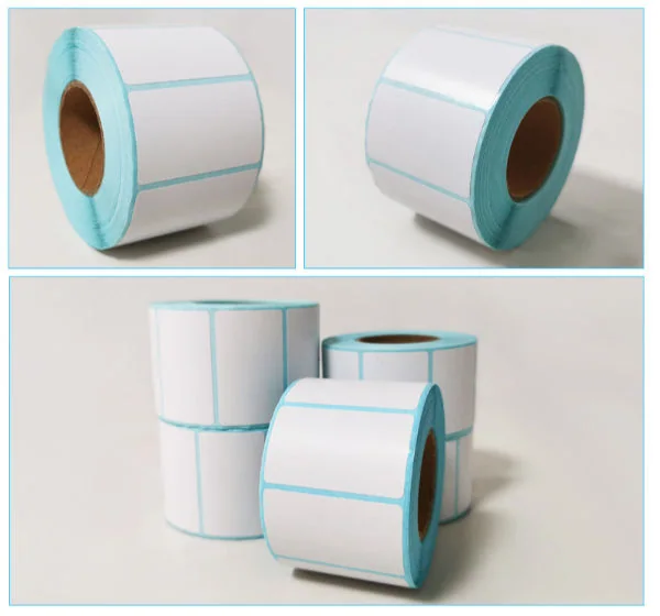 Blank die-cut self-adhesive labels supplied in rolls