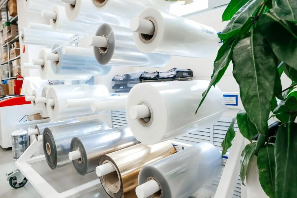 Clear white and metallized self-adhesive label stock rolls